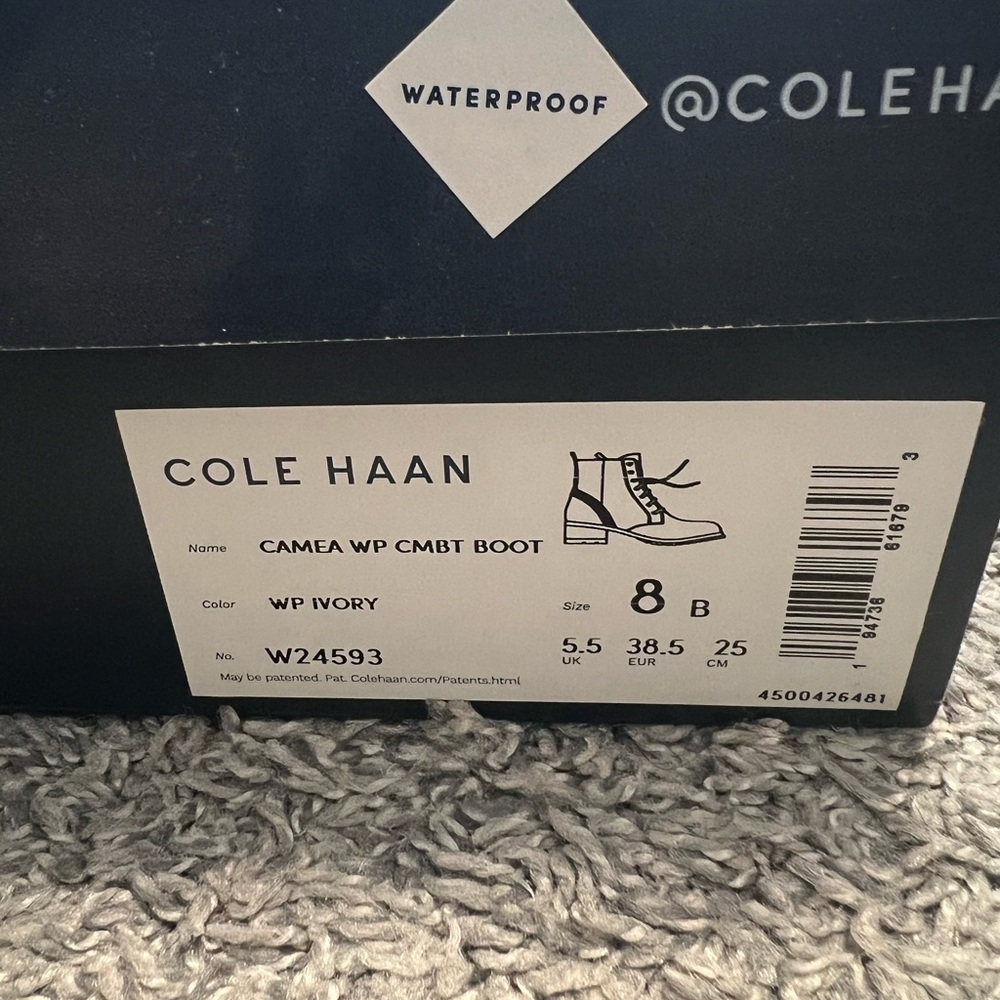 Cole Haan Camea Combat Boots/ waterproof/ Leather uppers